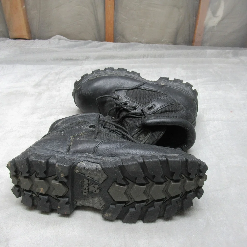 Rocky Mens 9M Boots‎ Black Leather Waterproof R6004 6